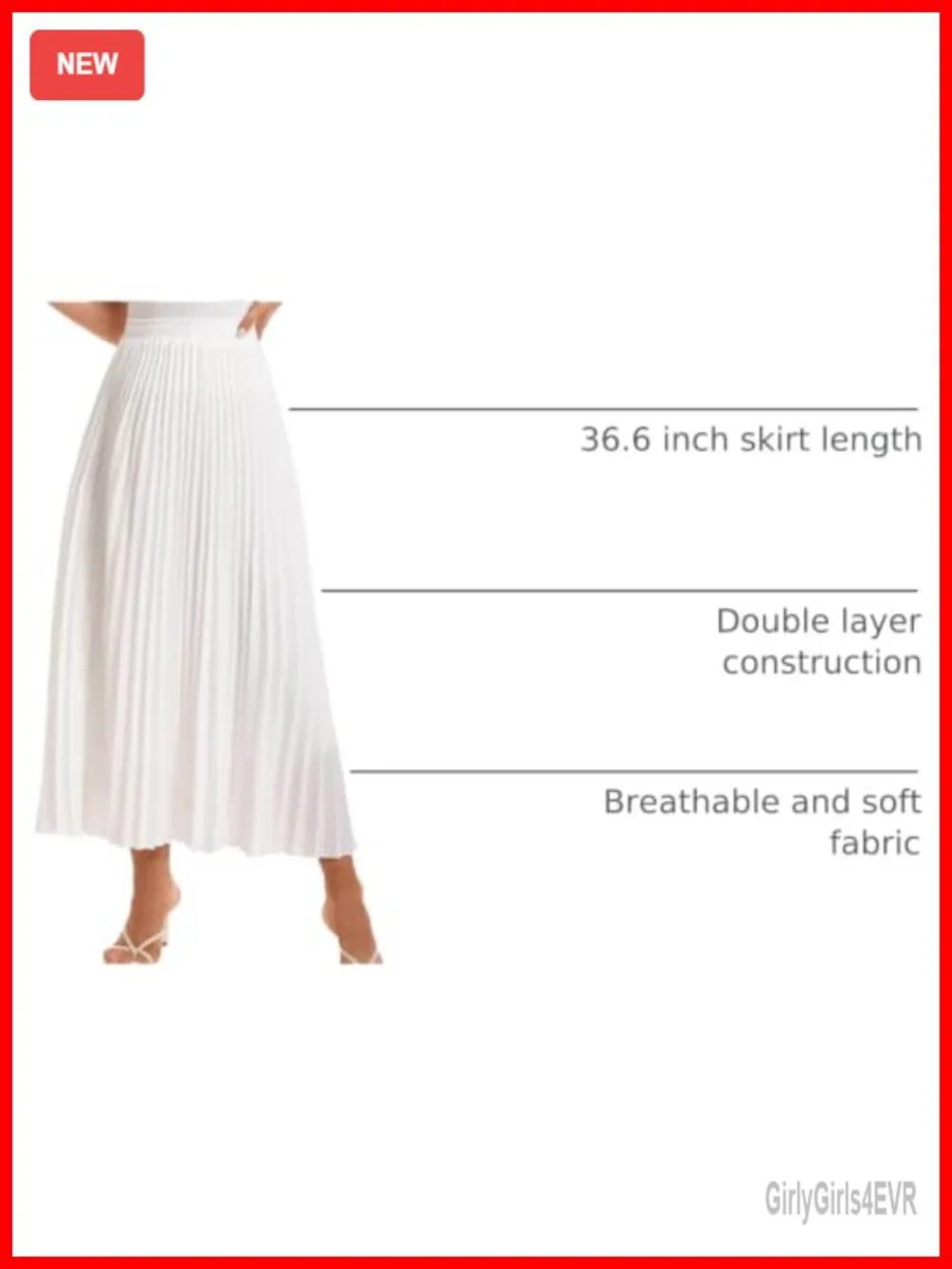 Women's Elastic High Waist Pleated Tiered Boho Swing A-Line Maxi Skirt
